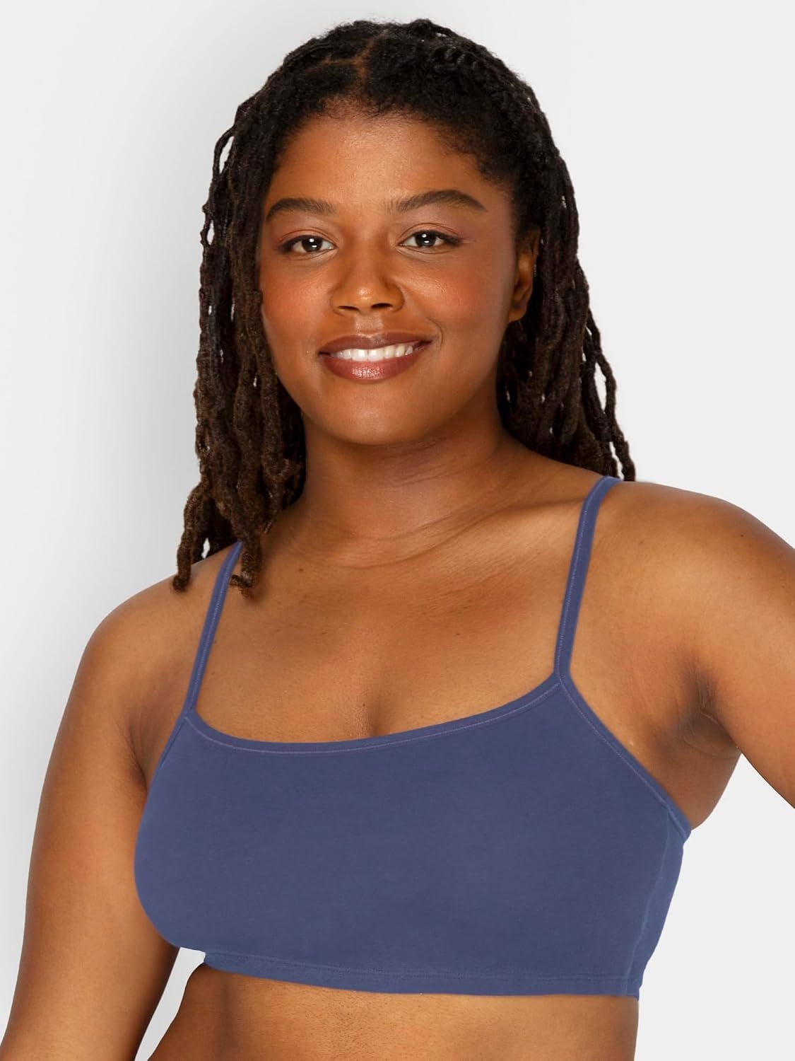 image:imageFruit of the Loom Womens Spaghetti Strap Cotton Sports Bra AllDay Comfort amp Easy MovementLentilAruba BlueDutch Blue