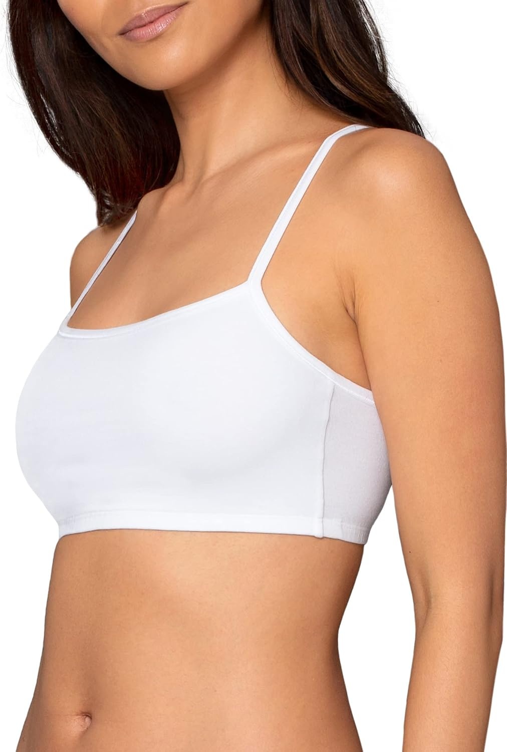 image:imageFruit of the Loom Womens Spaghetti Strap Cotton Sports Bra AllDay Comfort amp Easy MovementMint ChipWhiteGrey HeatherWhite