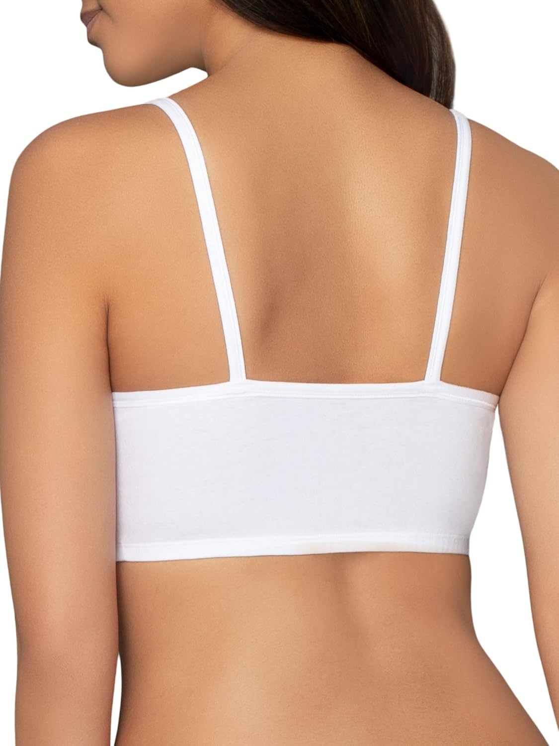 image:imageFruit of the Loom Womens Spaghetti Strap Cotton Sports Bra AllDay Comfort amp Easy MovementMint ChipWhiteGrey HeatherWhite