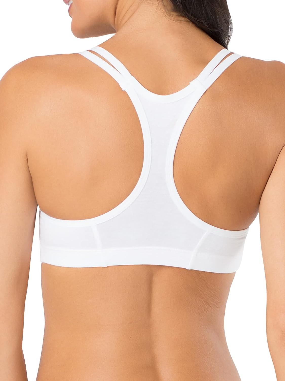 image:imageFruit of the Loom Womens Spaghetti Strap Cotton Sports Bra AllDay Comfort amp Easy MovementPetite Modern CamoWhiteBlack