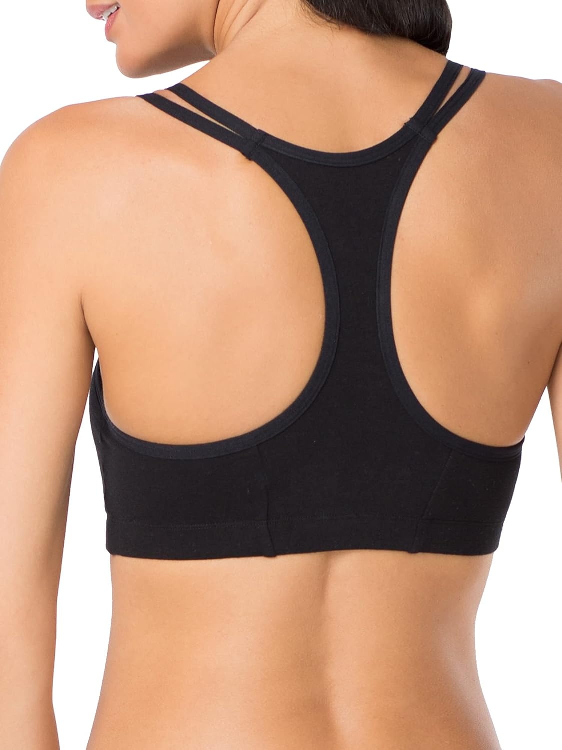 image:imageFruit of the Loom Womens Spaghetti Strap Cotton Sports Bra AllDay Comfort amp Easy MovementPetite Modern CamoWhiteBlack