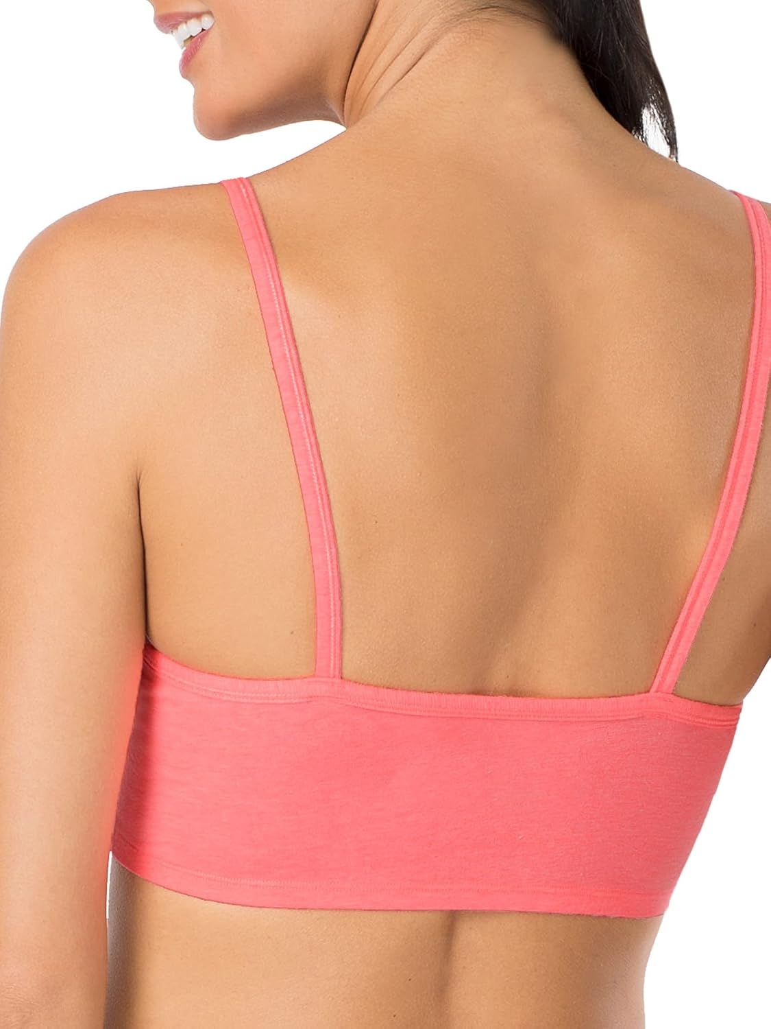 image:imageFruit of the Loom Womens Spaghetti Strap Cotton Sports Bra AllDay Comfort amp Easy MovementPin DotPopsicle PinkWhite