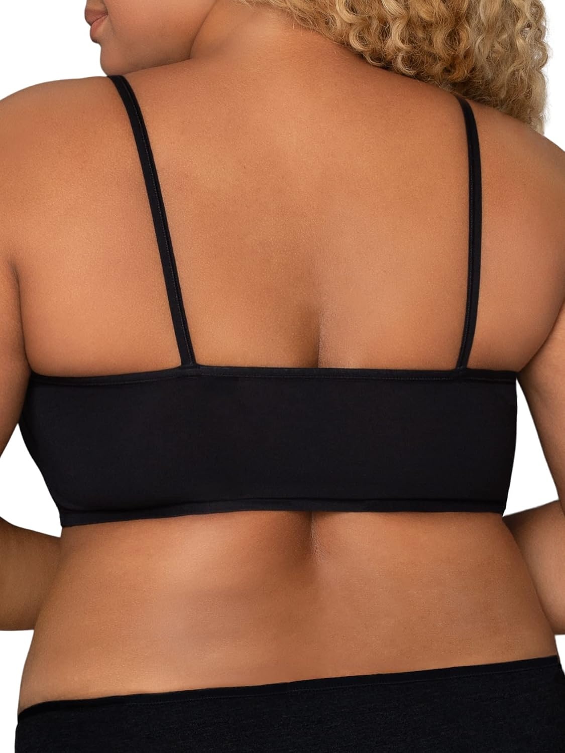 image:imageFruit of the Loom Womens Spaghetti Strap Cotton Sports Bra AllDay Comfort amp Easy MovementSkinny StripeBlackMint Chip
