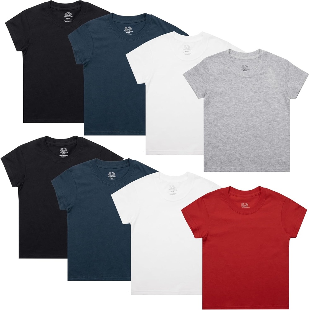 image:imageFruit of The Loom Boys Eversoft Cotton Undershirts T Shirts amp Tank TopsTshirt Toddler 8 Pack Assorted