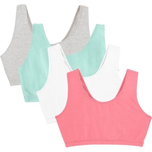 Fruit of the Loom Women’s Built Up Tank Style Sports Bra Value Pack(Mintchip/White/Grey Heather/Peach)