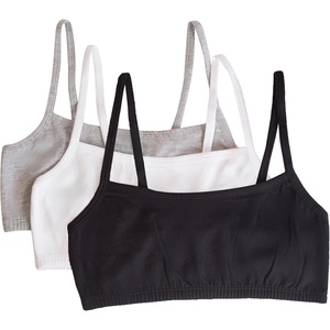 Fruit of the Loom Women’s Spaghetti Strap Cotton Sports Bra – All-Day Comfort & Easy Movement(Black/White/Heather Grey)