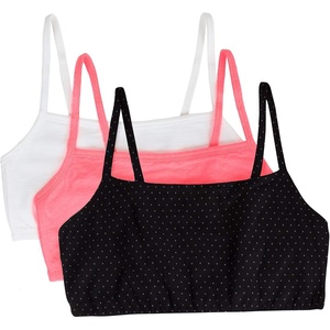 Fruit of the Loom Women’s Spaghetti Strap Cotton Sports Bra – All-Day Comfort & Easy Movement(Pin Dot/Popsicle Pink/White)
