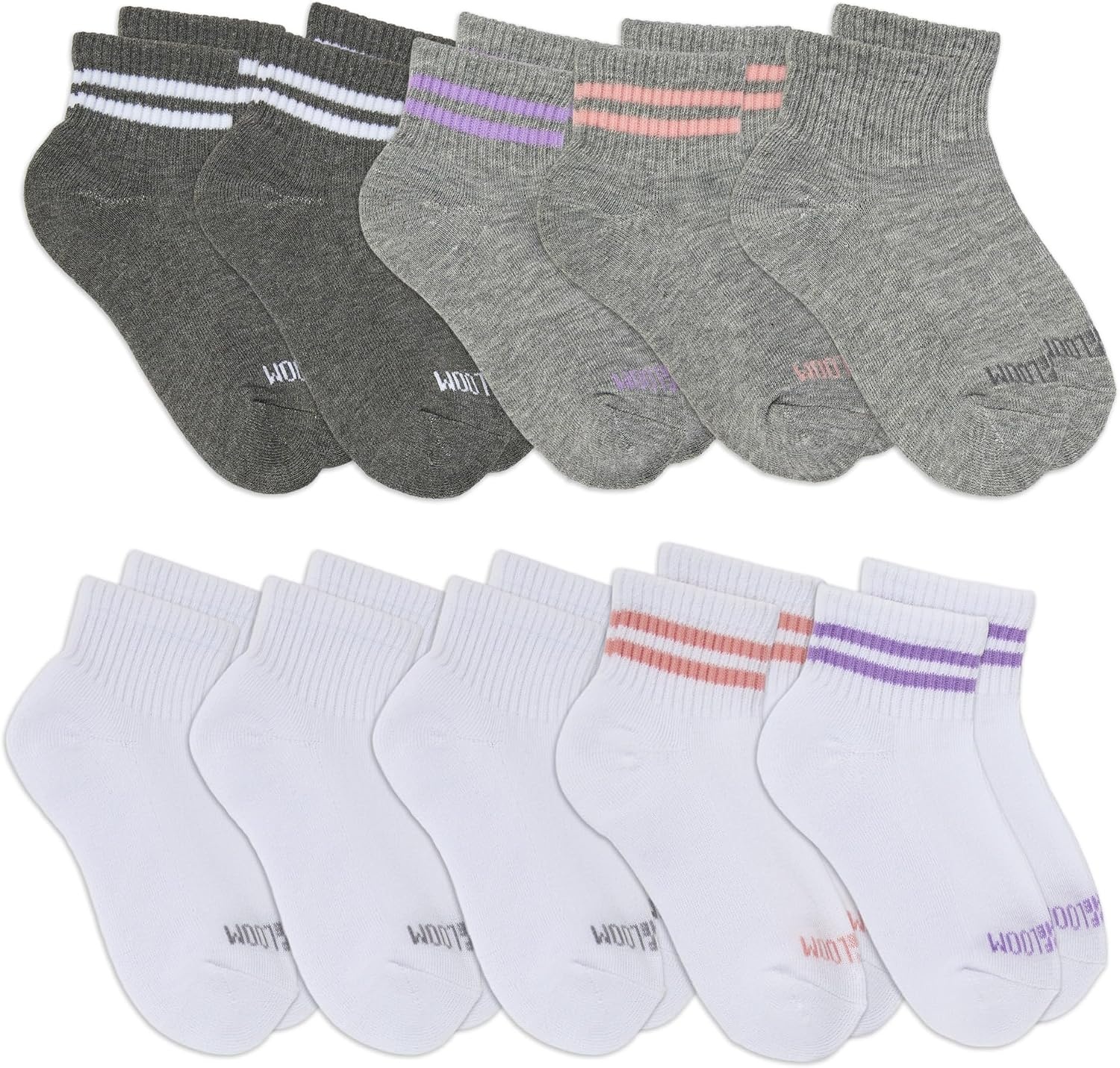 image:imageFruit of the Loom Girls Everyday Essential Soft Cushion SocksAnkle 10 Pack Assorted