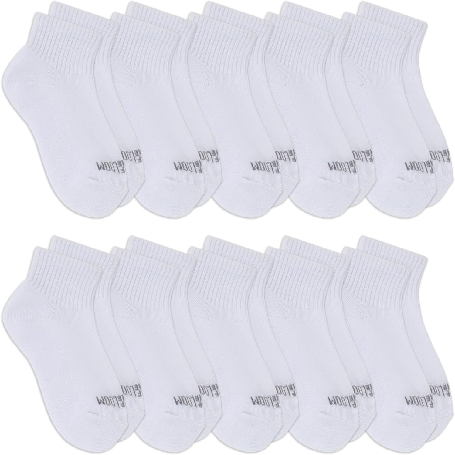 image:imageFruit of the Loom Girls Everyday Essential Soft Cushion SocksAnkle 10 Pack White