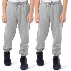 Fruit of the Loom Kids’ Fleece Jogger Sweatpant, 2 Pack(Heather Grey/Heather Grey)