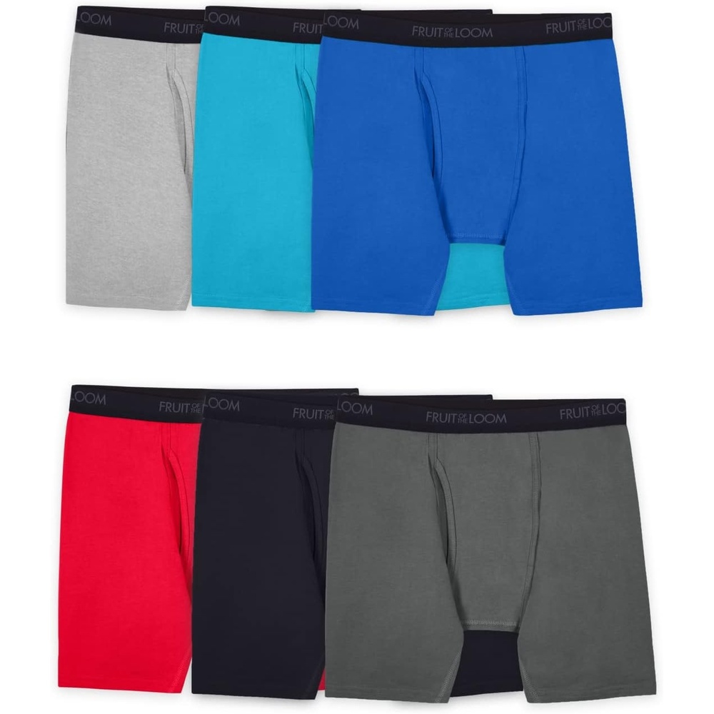 image:imageFruit of the Loom Mens Coolzone Boxer Briefs Moisture Wicking amp BreathableBig Man  Cotton Stretch Boxer Brief  6 Pack RedBlueGrey
