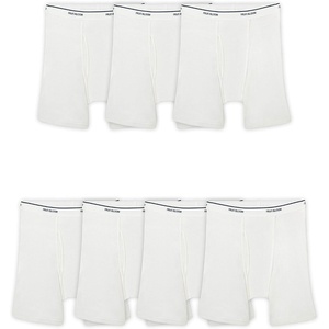 Fruit of the Loom Men’s Coolzone Boxer Briefs, Moisture Wicking & Breathable(7 Pack – White)