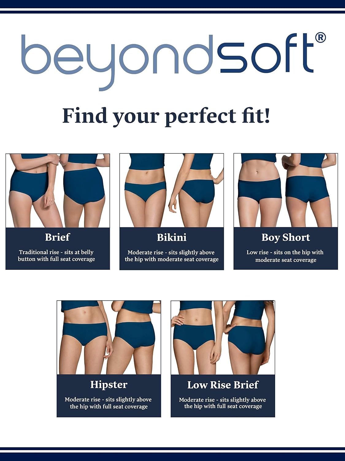 image:imageFruit of the Loom Womens Beyondsoft Underwear Super Soft Designed with Comfort in Mind Available in Plus SizeLow Rise Brief Modal 6 Pack Colors May Vary