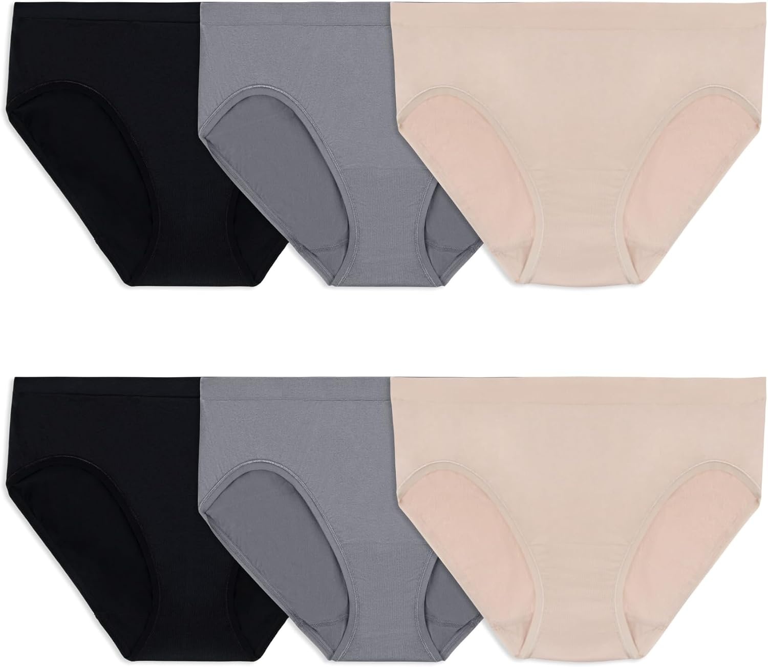 image:imageFruit of the Loom Womens No Show Seamless Underwear Amazing Stretch amp No Panty Lines Smooth Under ClothesBikini 6 Pack Assorted Color Neutrals