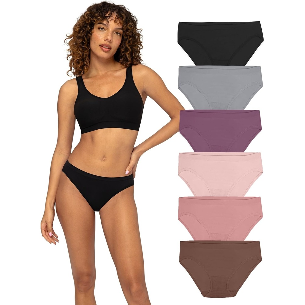 image:imageFruit of the Loom Womens No Show Seamless Underwear Amazing Stretch amp No Panty Lines Smooth Under ClothesBikini 6 Pack Colors May Vary