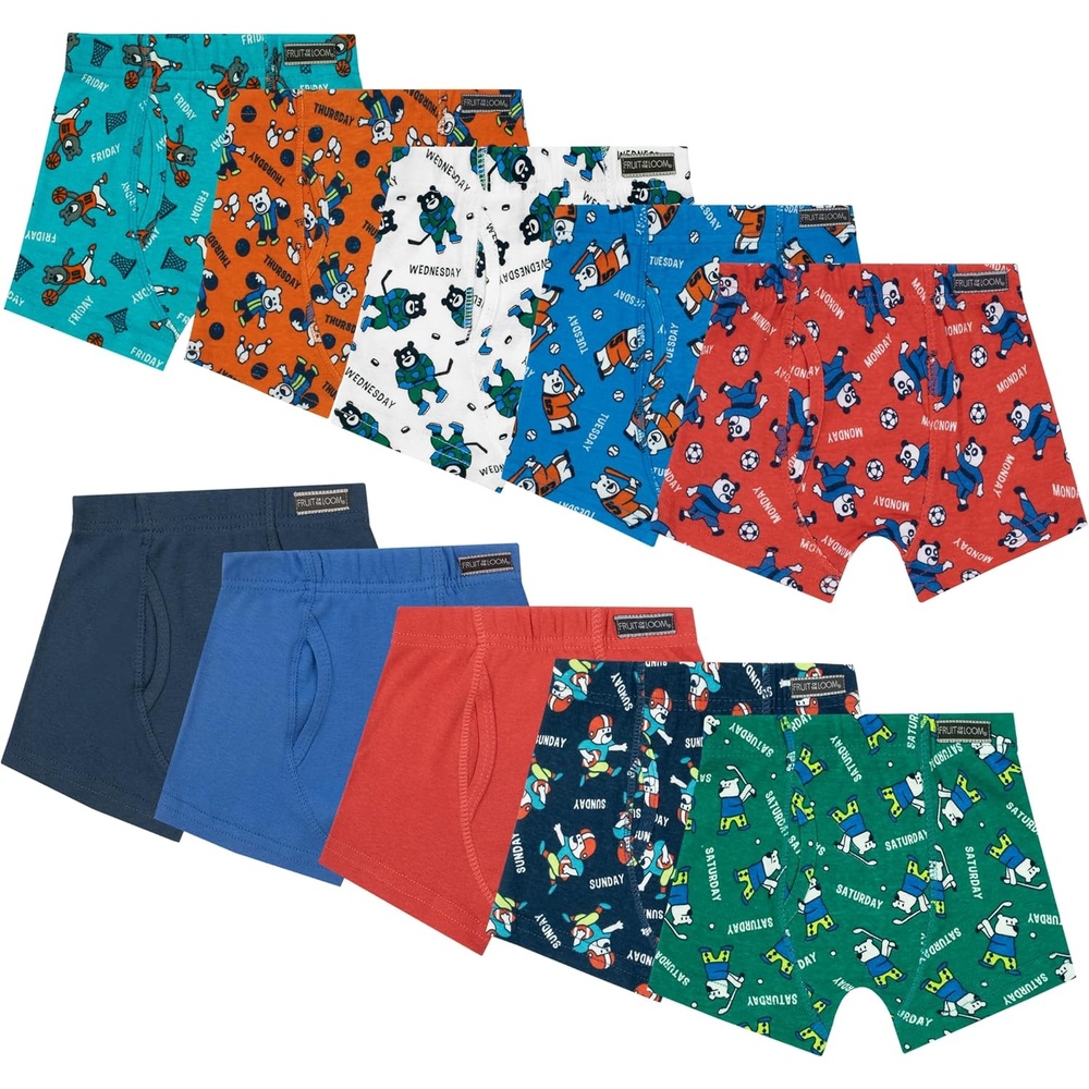 image:imageFruit of the Loom Boys and Toddler Boxer Briefs Tag Free Underwear10 Pack Covered Waist