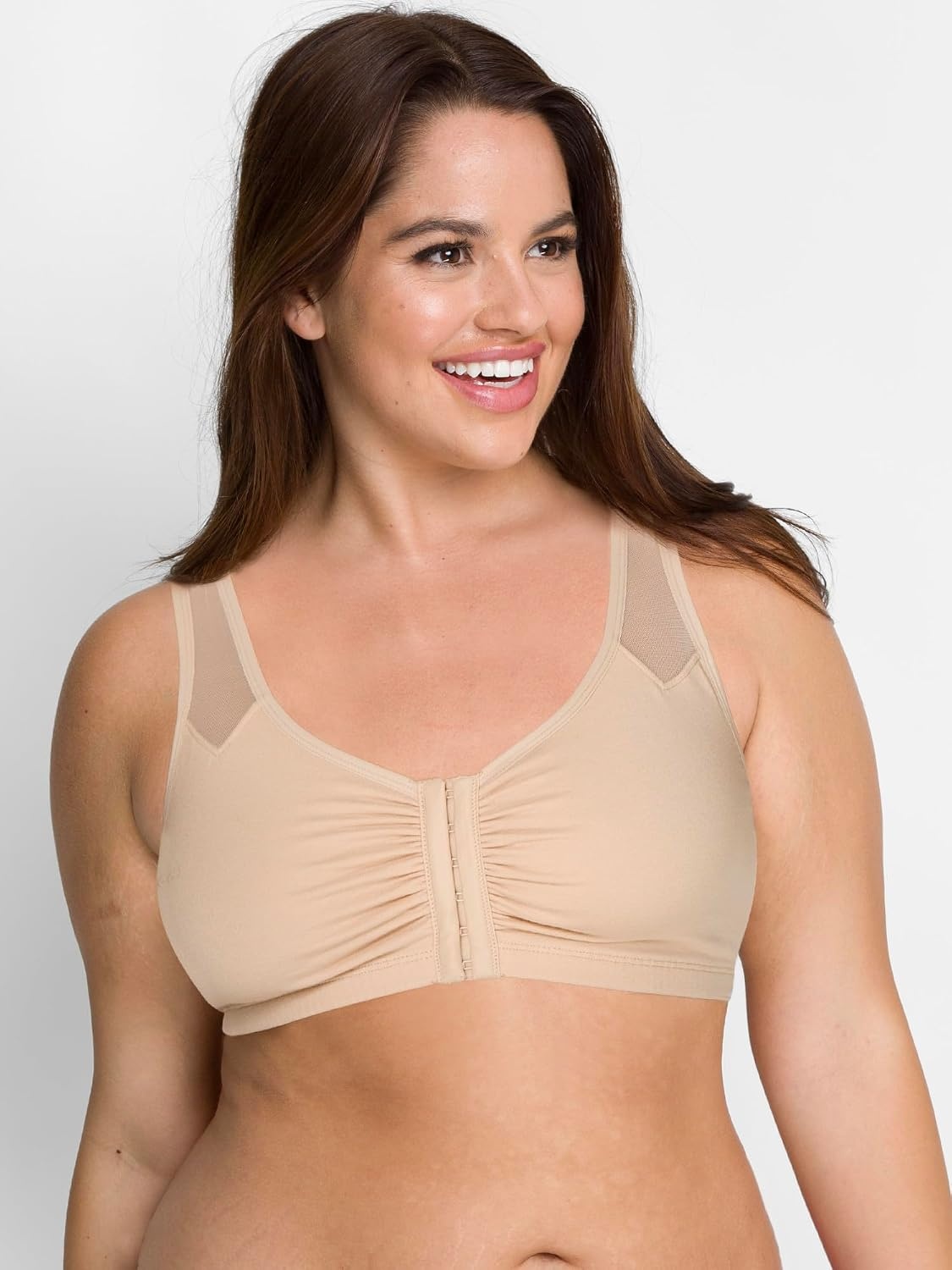image:imageFruit of The Loom Womens Comfort Front Close Sport Bra with Mesh StrapsSand