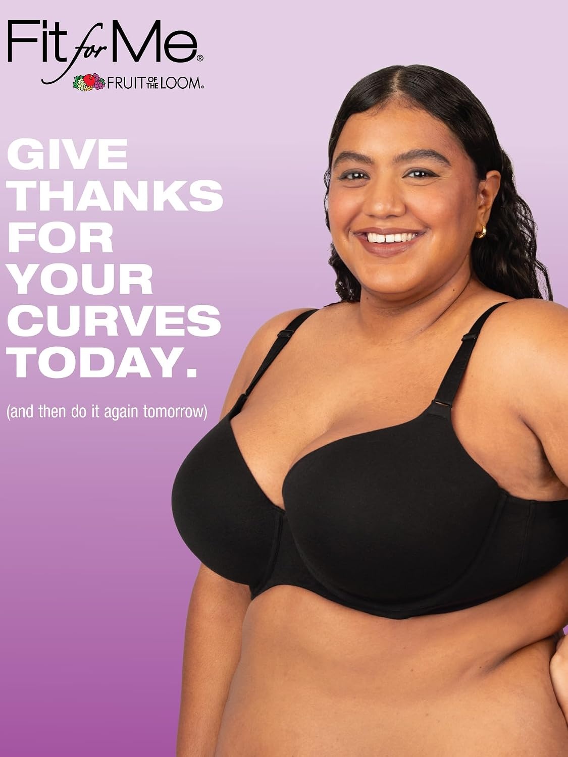 image:imageFruit of The Loom Womens Fit for Me Collection Plus Size Cotton TShirt Bra Comfort amp Style for Every BodyBlack Hue