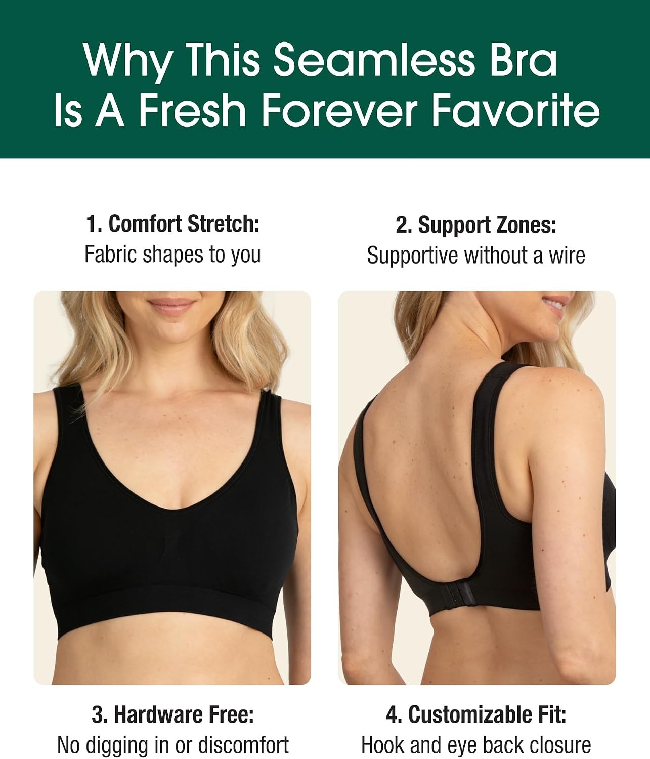image:imageFruit of The Loom Womens Wireless Seamless BraLilac WhisperCharcoal Heather