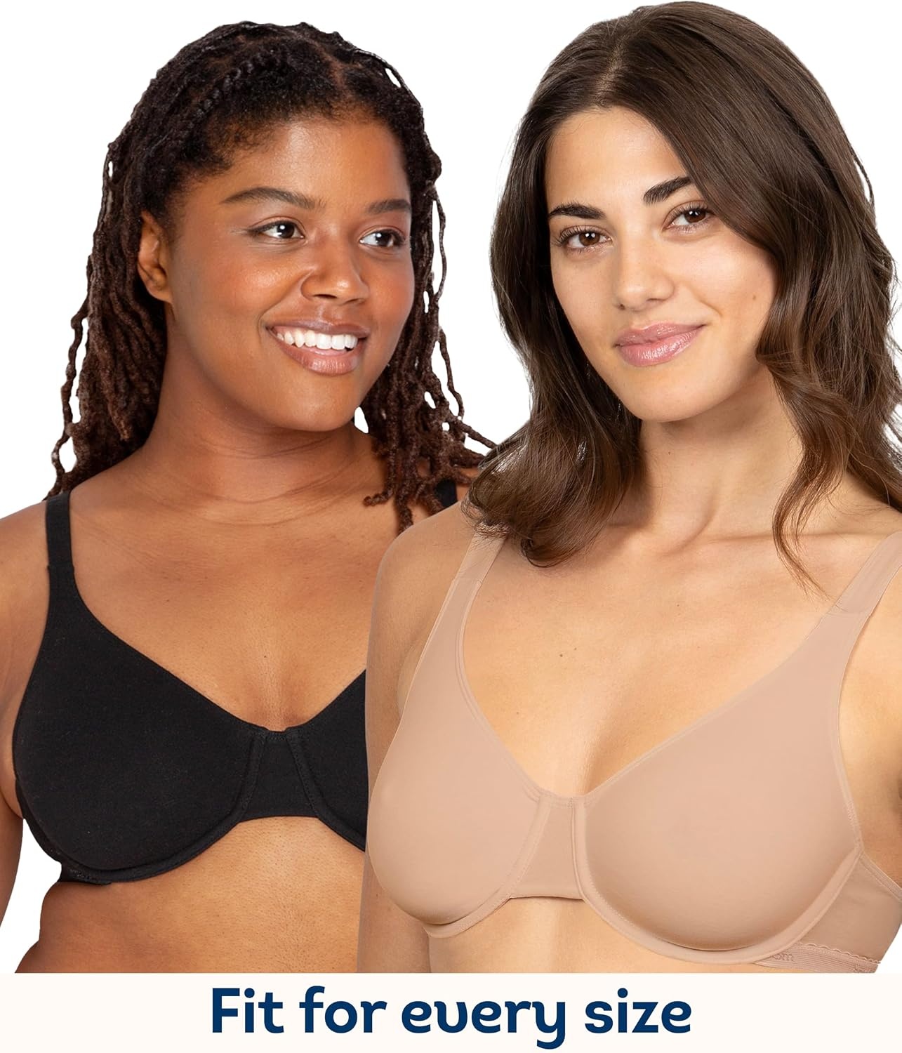 image:imageFruit of the Loom Womens Cotton Stretch Unlined Underwire Bra MultipackBlack Hue Sand