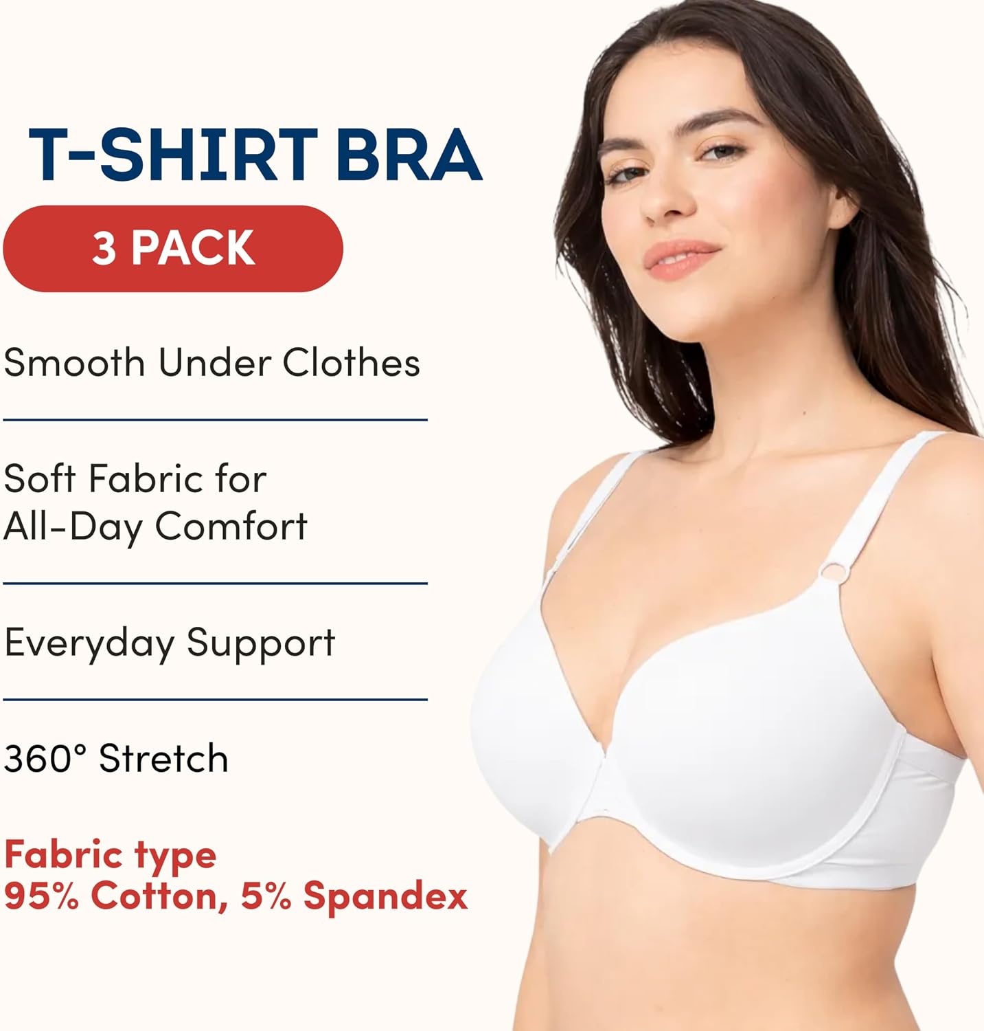 image:imageFruit of the Loom Womens Cotton TShirt Bra Underwire MultipackBlackWhiteGrey Heather