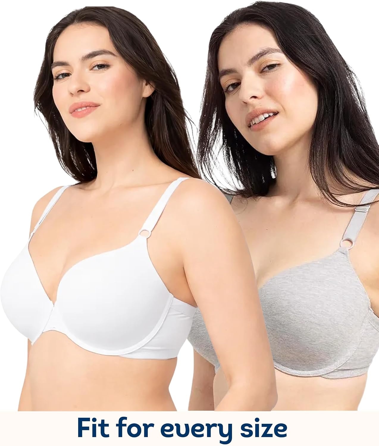 image:imageFruit of the Loom Womens Cotton TShirt Bra Underwire MultipackHeather GreyWhite