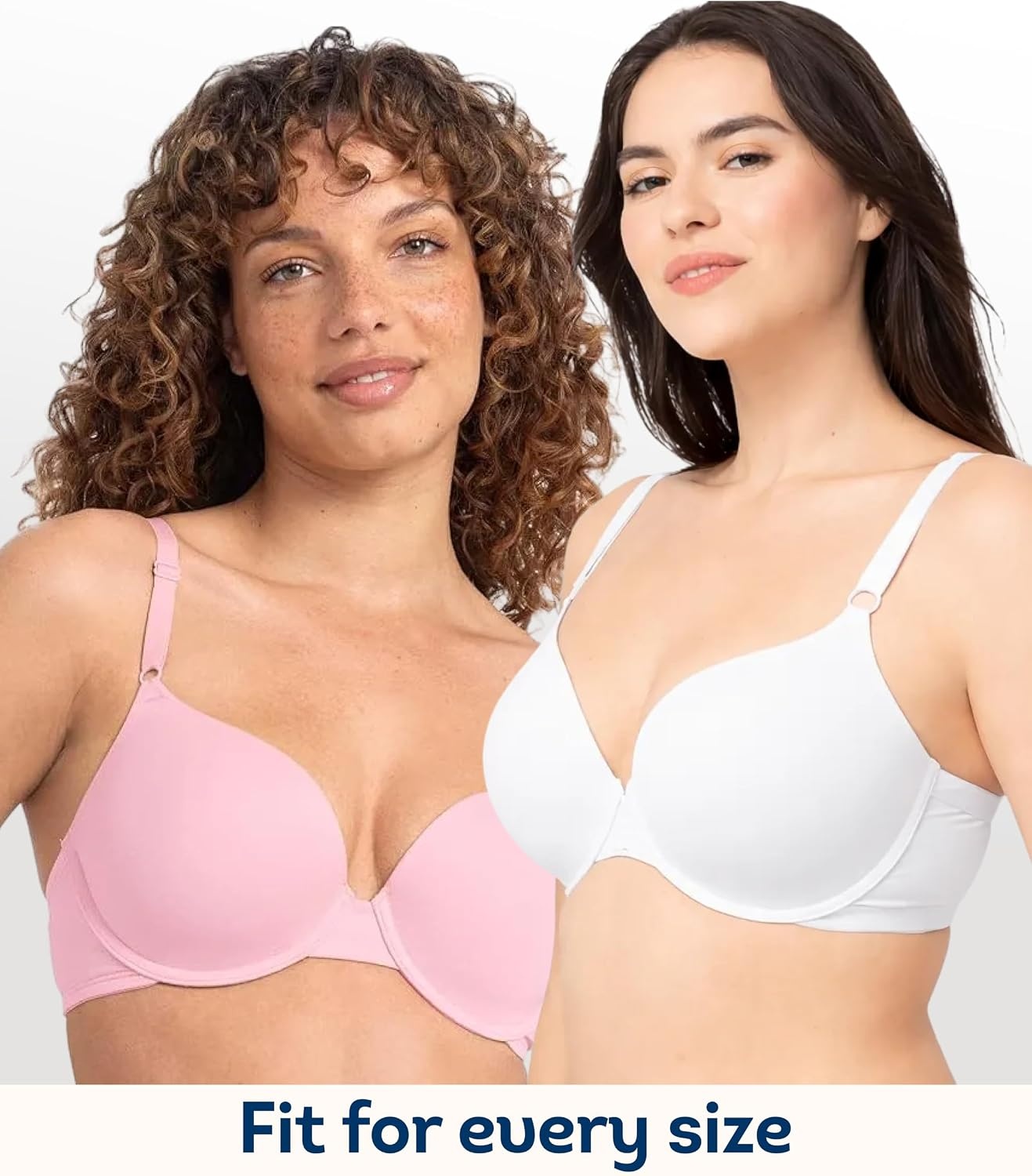 image:imageFruit of the Loom Womens Cotton TShirt Bra Underwire MultipackWhiteBlushing Rose