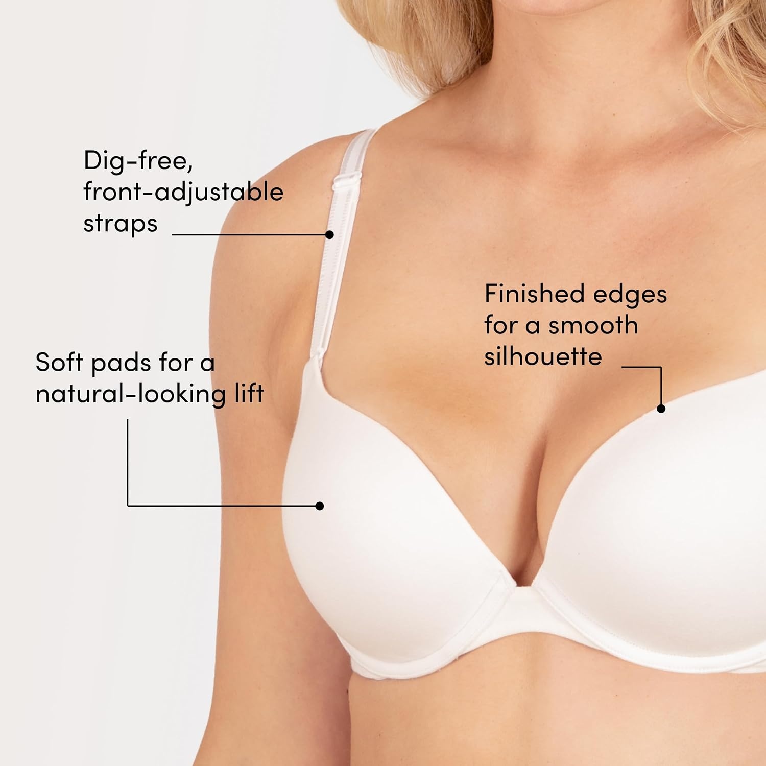 image:imageFruit of the Loom Womens Everyday Cotton Pushup BraBlack Hue
