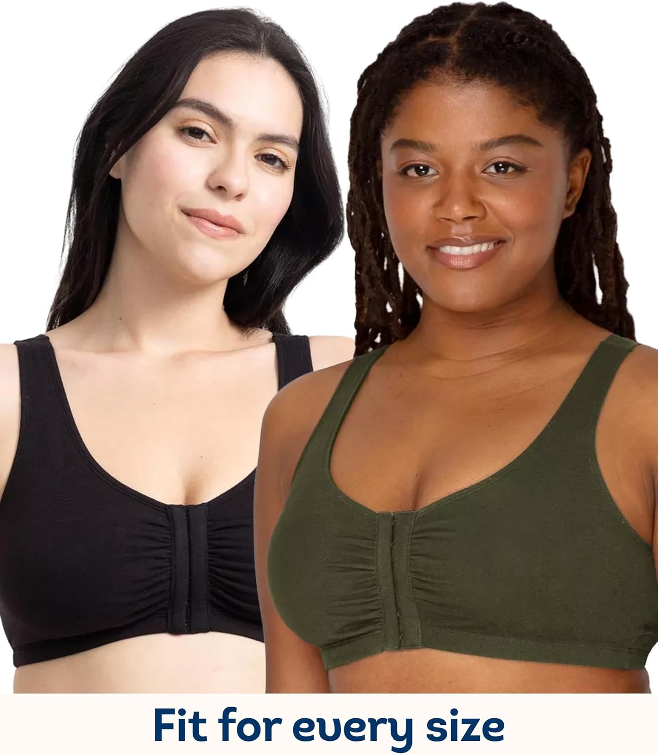 image:imageFruit of the Loom Womens FrontClose Sports Bra MultiPackDesert Dusk Olive NightBlack