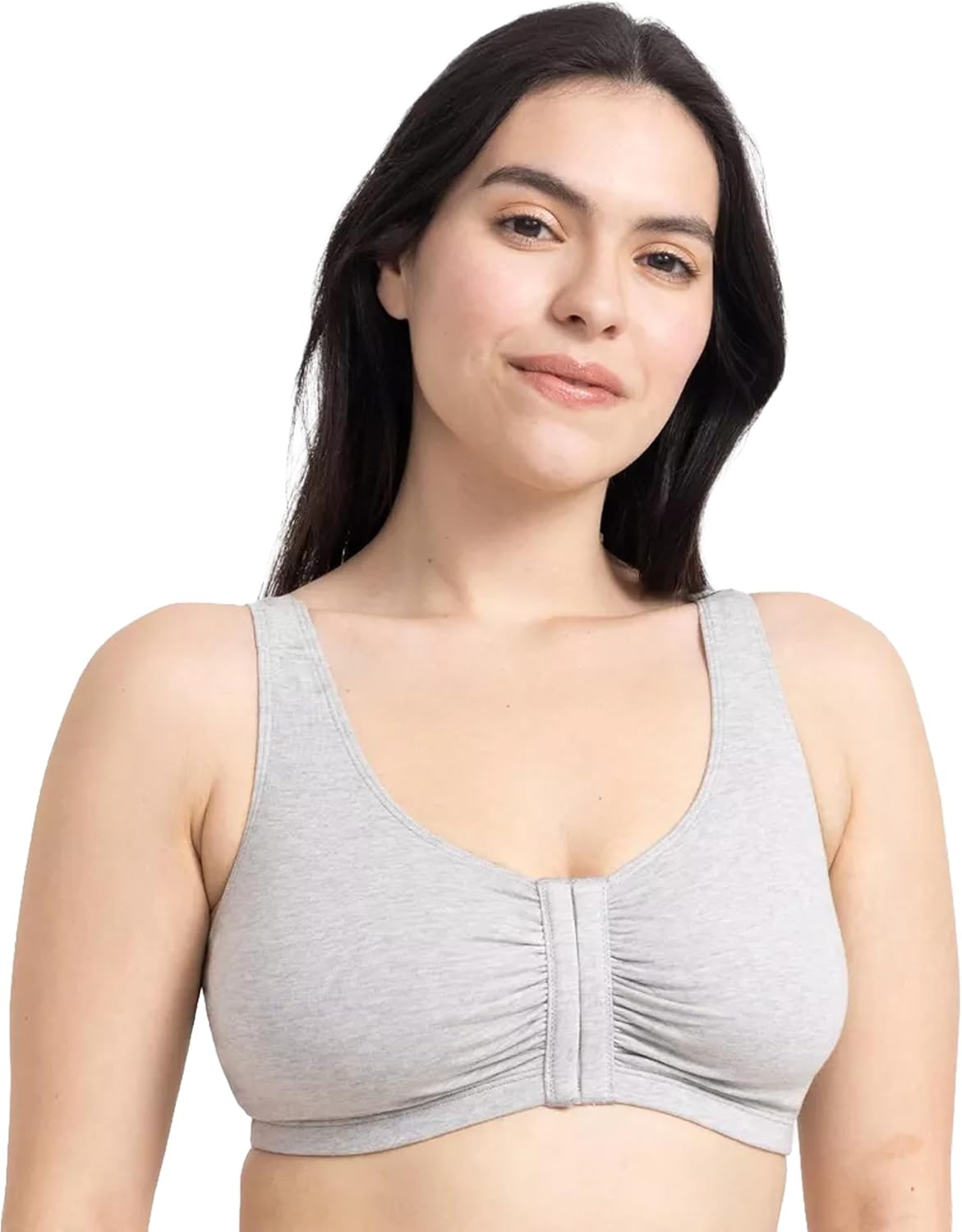 image:imageFruit of the Loom Womens FrontClose Sports Bra MultiPackHeather GreyWhite