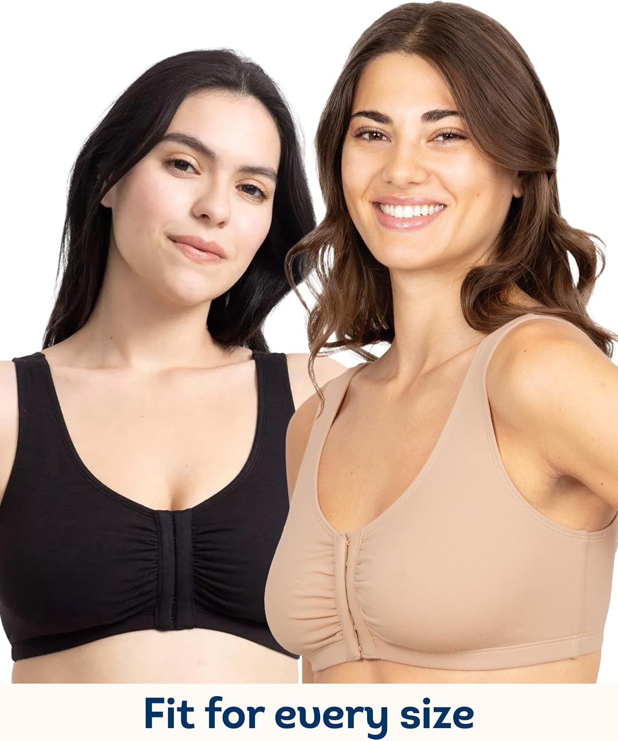 image:imageFruit of the Loom Womens FrontClose Sports Bra MultiPackSandBlack