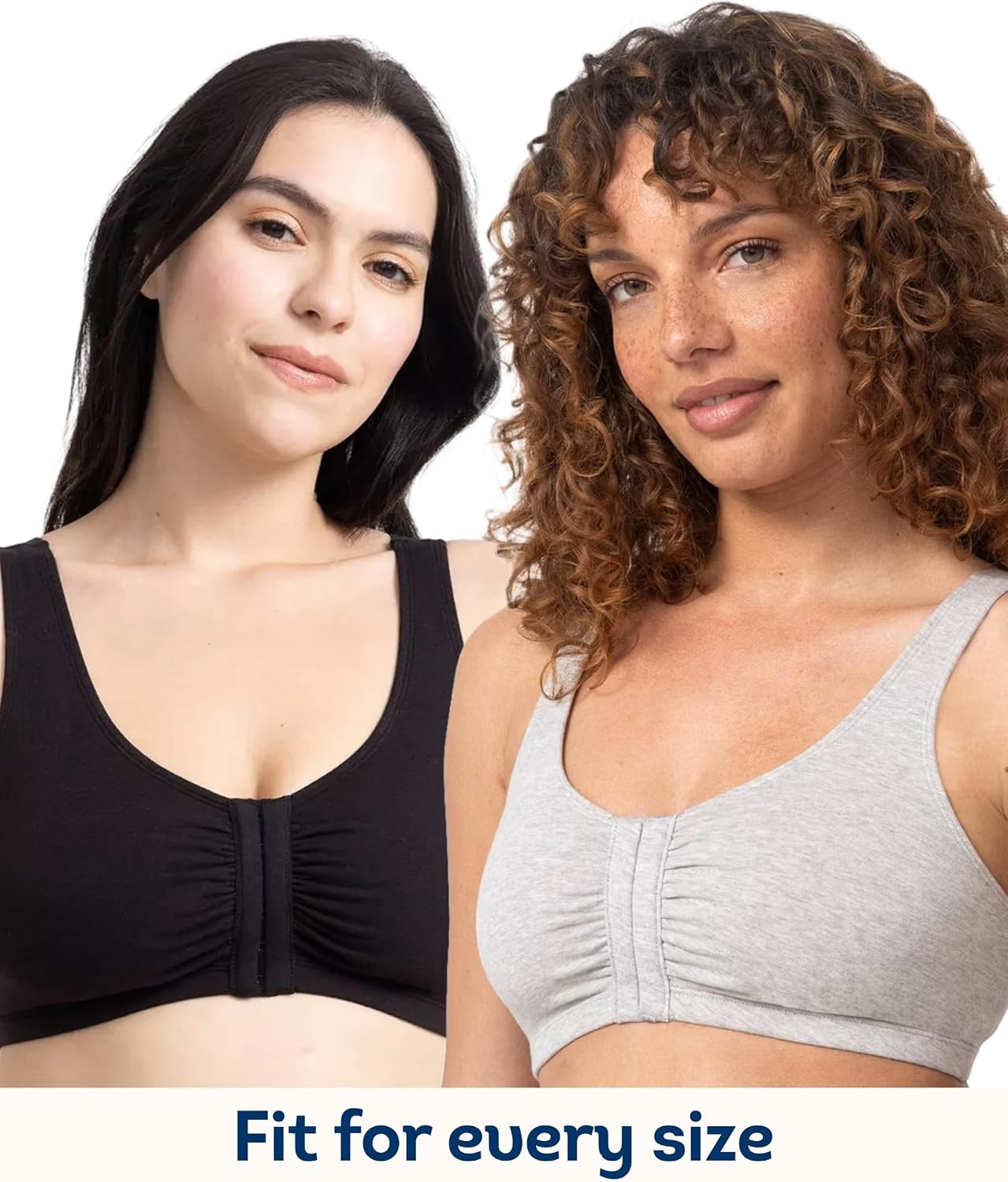image:imageFruit of the Loom Womens FrontClose Sports Bra MultiPackSandBlackWhite
