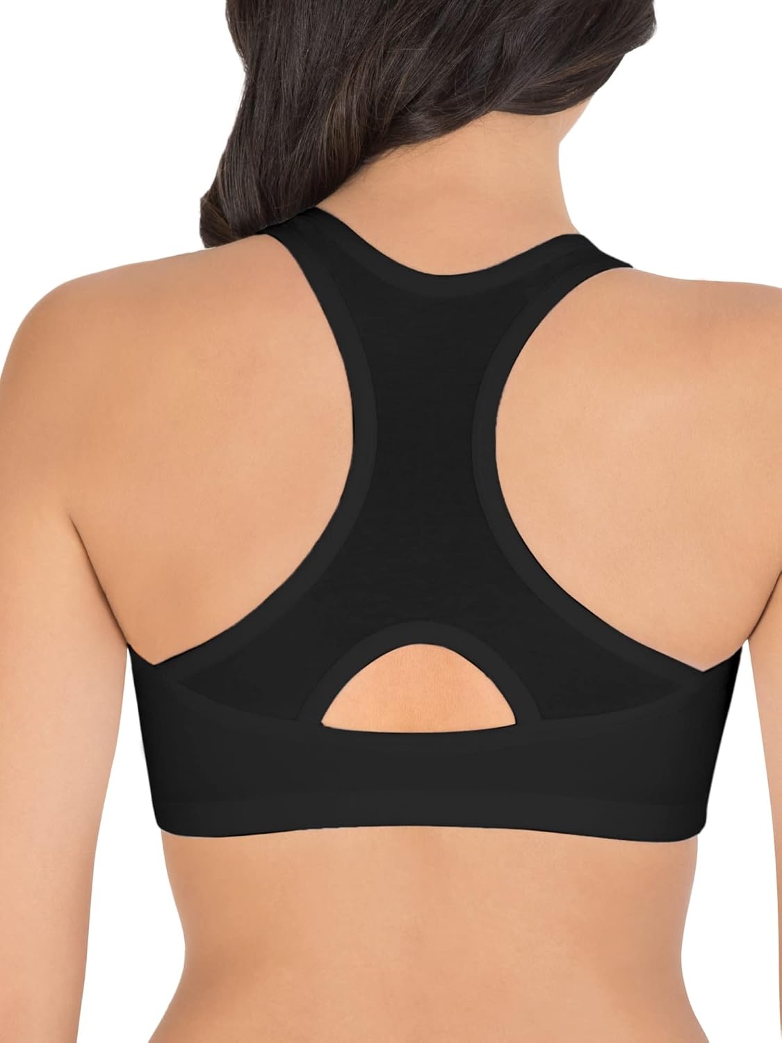 image:imageFruit of the Loom Womens MultiPack Front Close Sports BraBlack HueWhite
