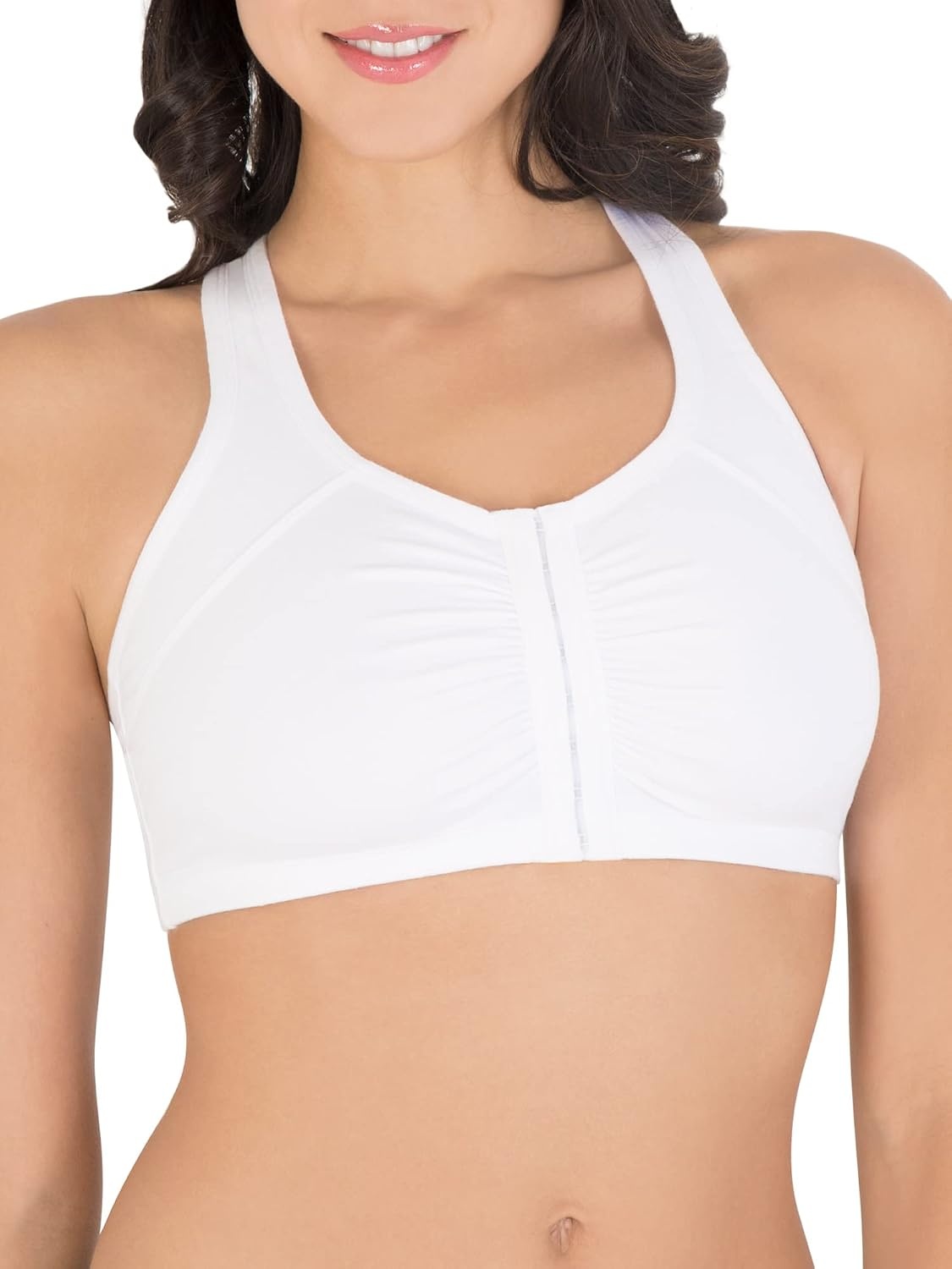 image:imageFruit of the Loom Womens MultiPack Front Close Sports BraBlack HueWhite