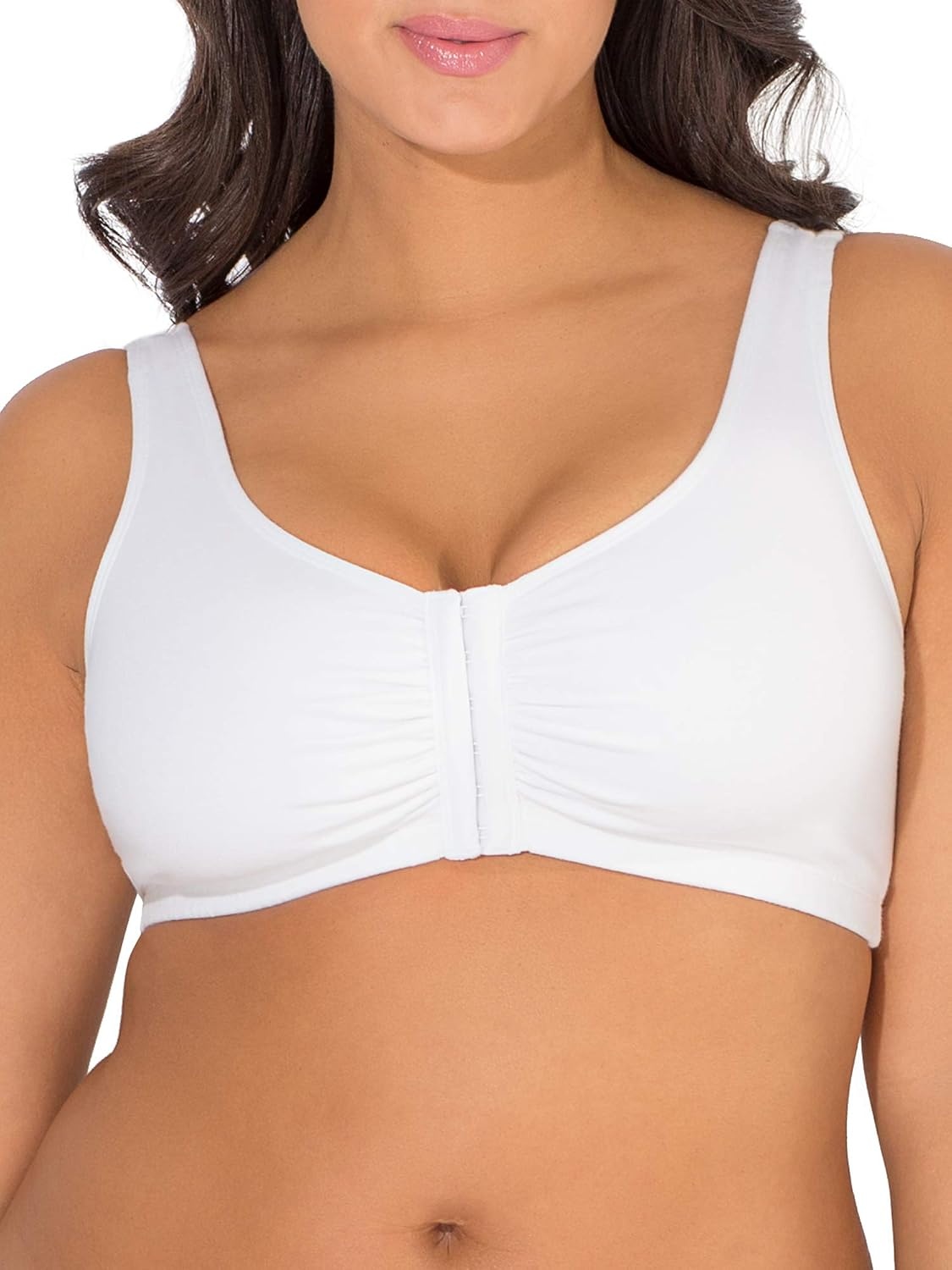 image:imageFruit of the Loom Womens MultiPack Front Close Sports BraBlushing RoseGrey HeatherWhite