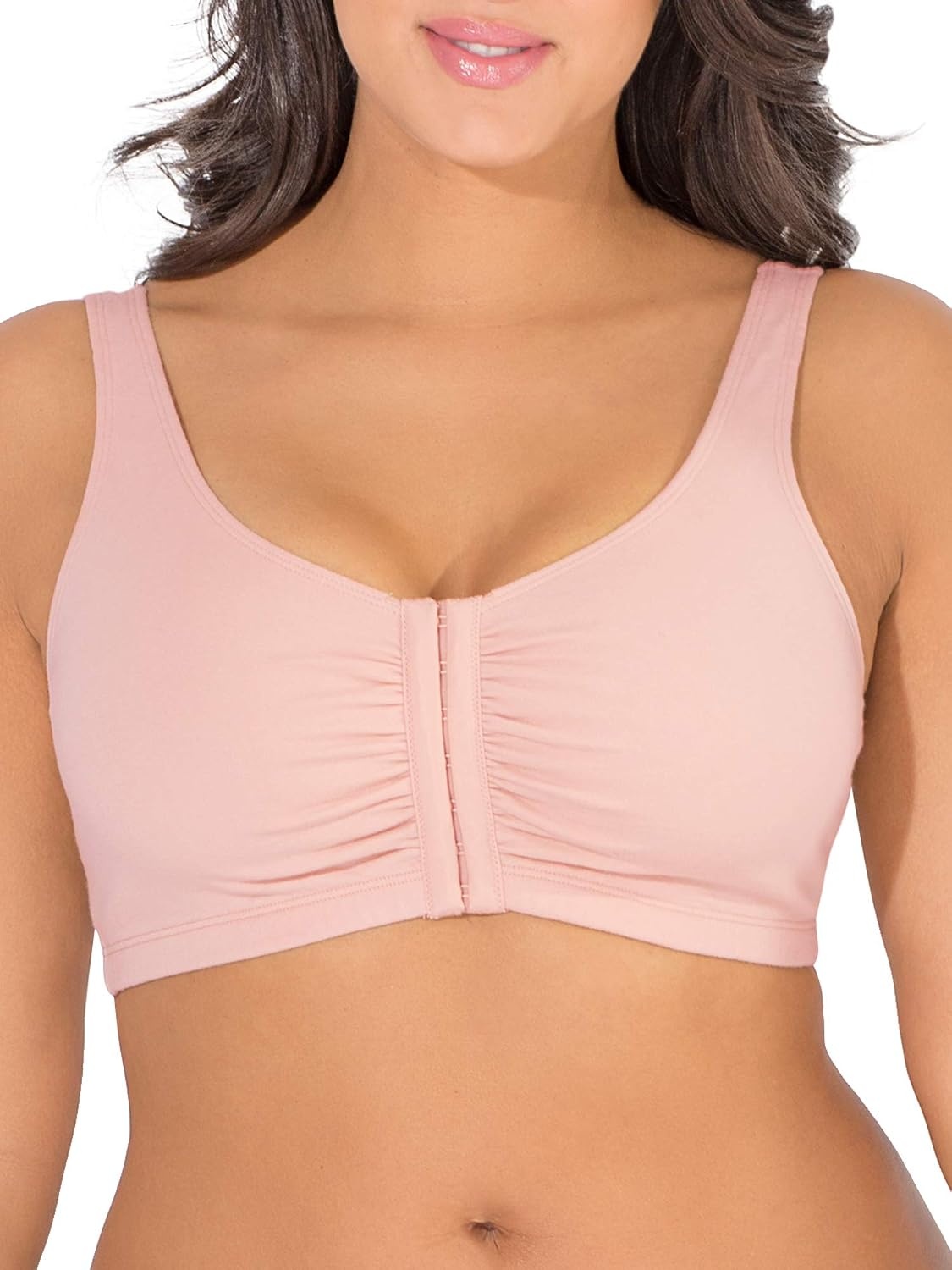 image:imageFruit of the Loom Womens MultiPack Front Close Sports BraBlushing RoseGrey HeatherWhite