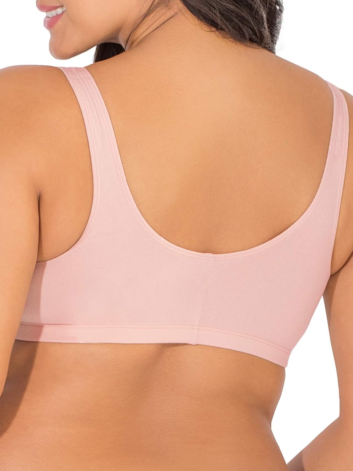 image:imageFruit of the Loom Womens MultiPack Front Close Sports BraBlushing RoseGrey HeatherWhite