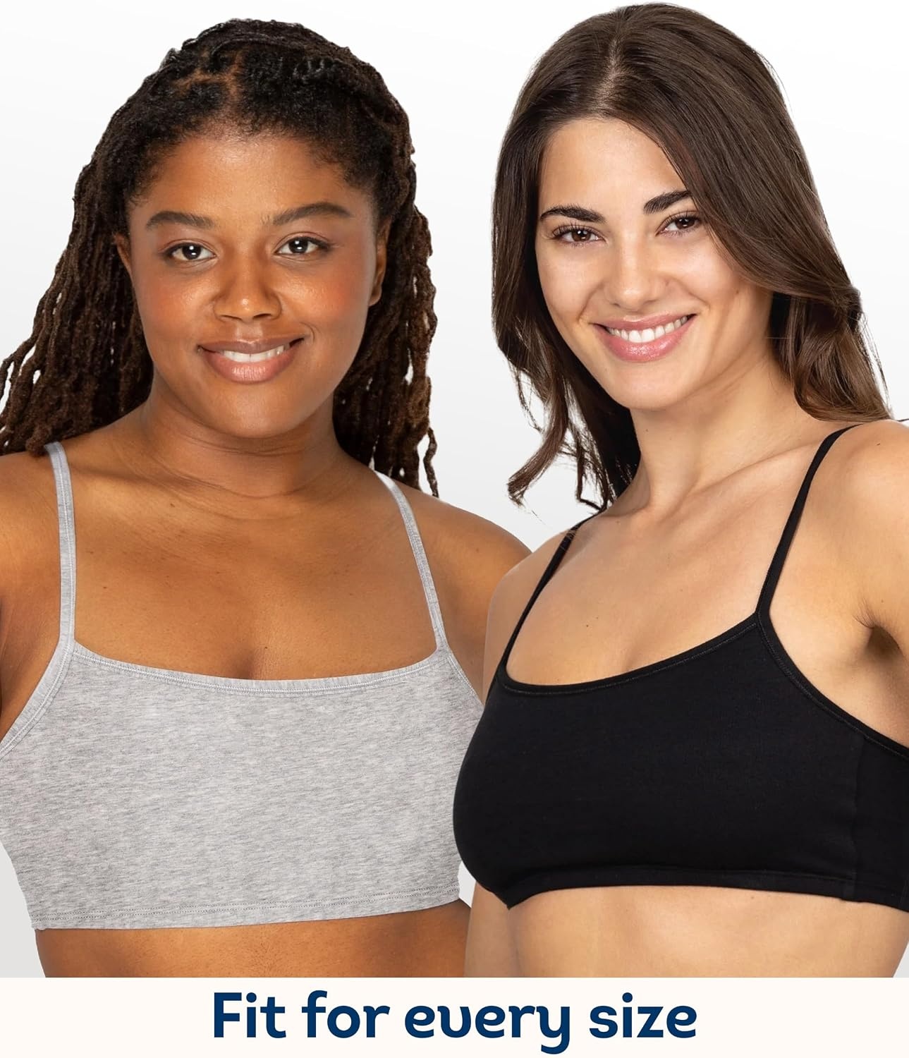 image:imageFruit of the Loom Womens Spaghetti Strap Cotton Cami Sports Bra MultipackCornflower BlueLentilWhiteKitty PinkGrey HeatherBlack Hue