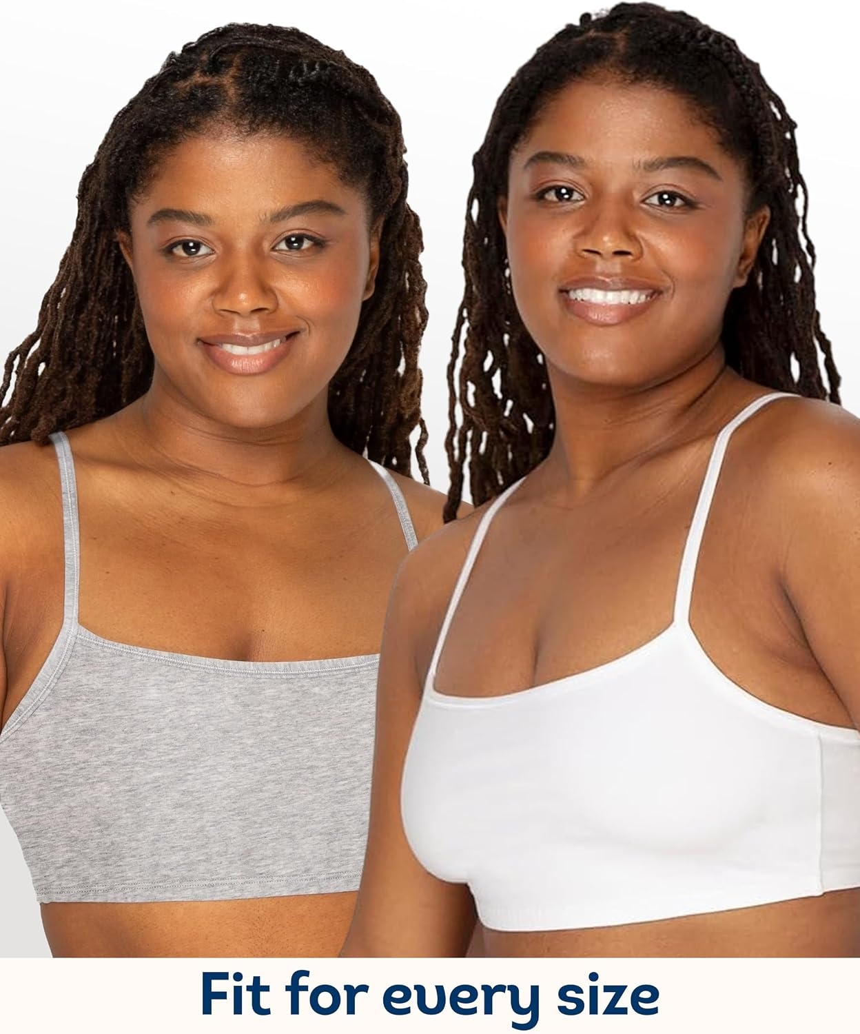 image:imageFruit of the Loom Womens Spaghetti Strap Cotton Cami Sports Bra MultipackHeather GreyWhiteWhiteBlue Heather
