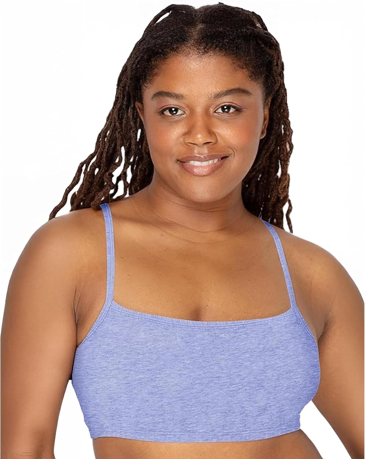 image:imageFruit of the Loom Womens Spaghetti Strap Cotton Cami Sports Bra MultipackHeather GreyWhiteWhiteBlue Heather