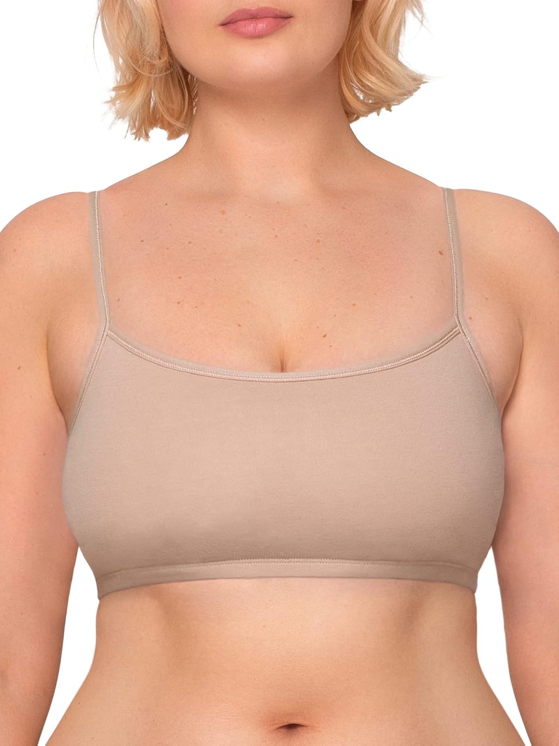 image:imageFruit of the Loom Womens Spaghetti Strap Cotton Cami Sports Bra MultipackWhiteSandBlack