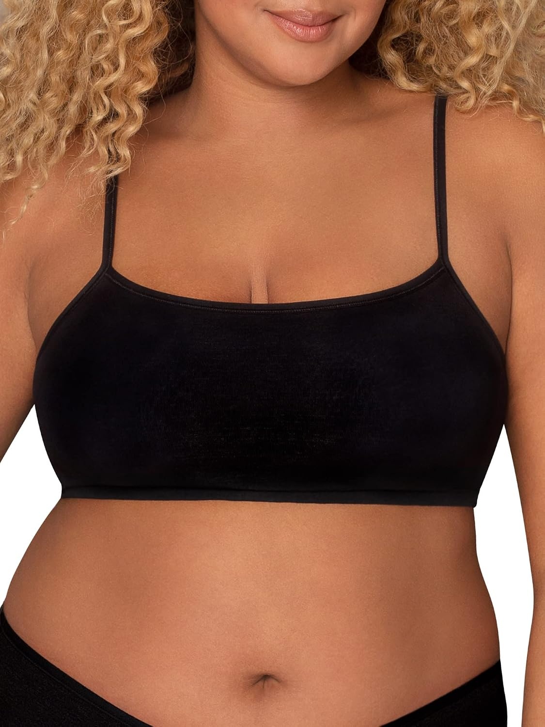 image:imageFruit of the Loom Womens Spaghetti Strap Cotton Cami Sports Bra MultipackWhiteSandBlack
