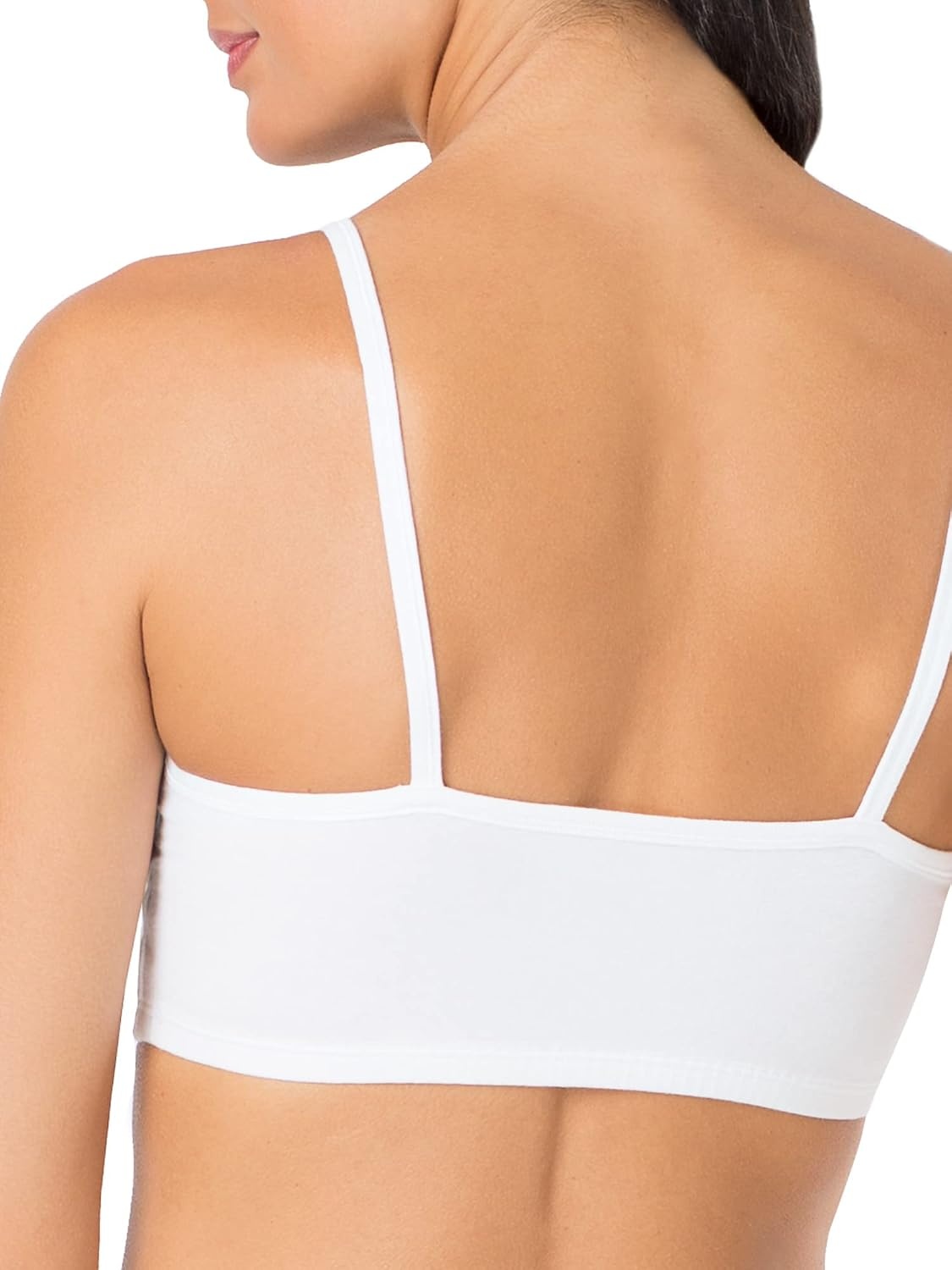 image:imageFruit of the Loom Womens Spaghetti Strap Cotton Cami Sports Bra MultipackWhiteWhiteWhite