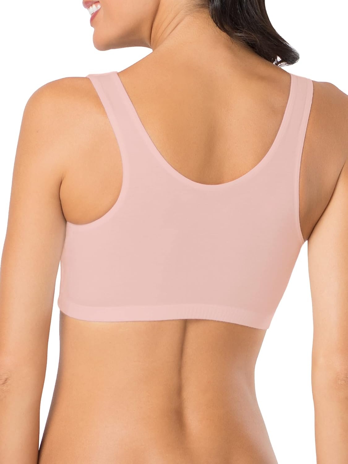 image:imageFruit of the Loom Womens Wireless Cotton Sports Bra MultipackBlushing Rose Black White
