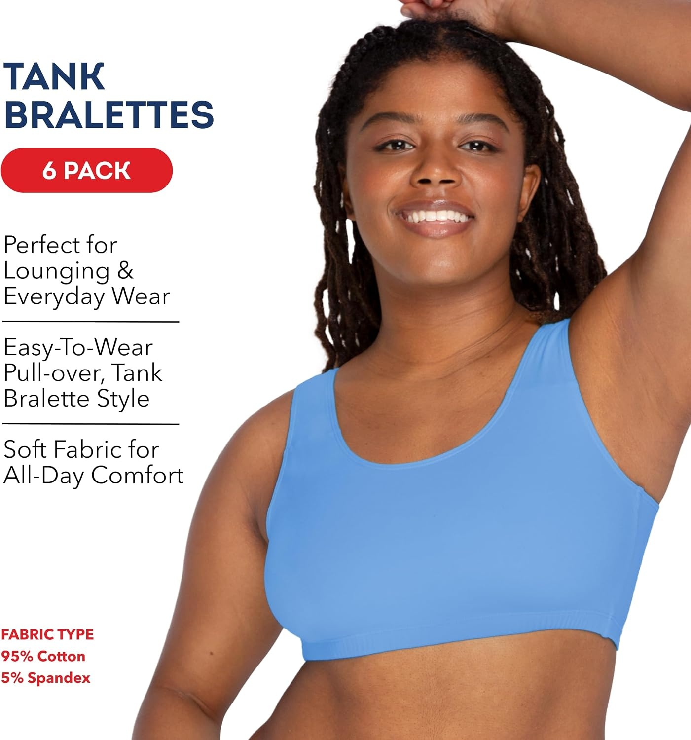 image:imageFruit of the Loom Womens Wireless Cotton Sports Bra MultipackCornflowerGreyBlackLilacWhiteHeather Grey