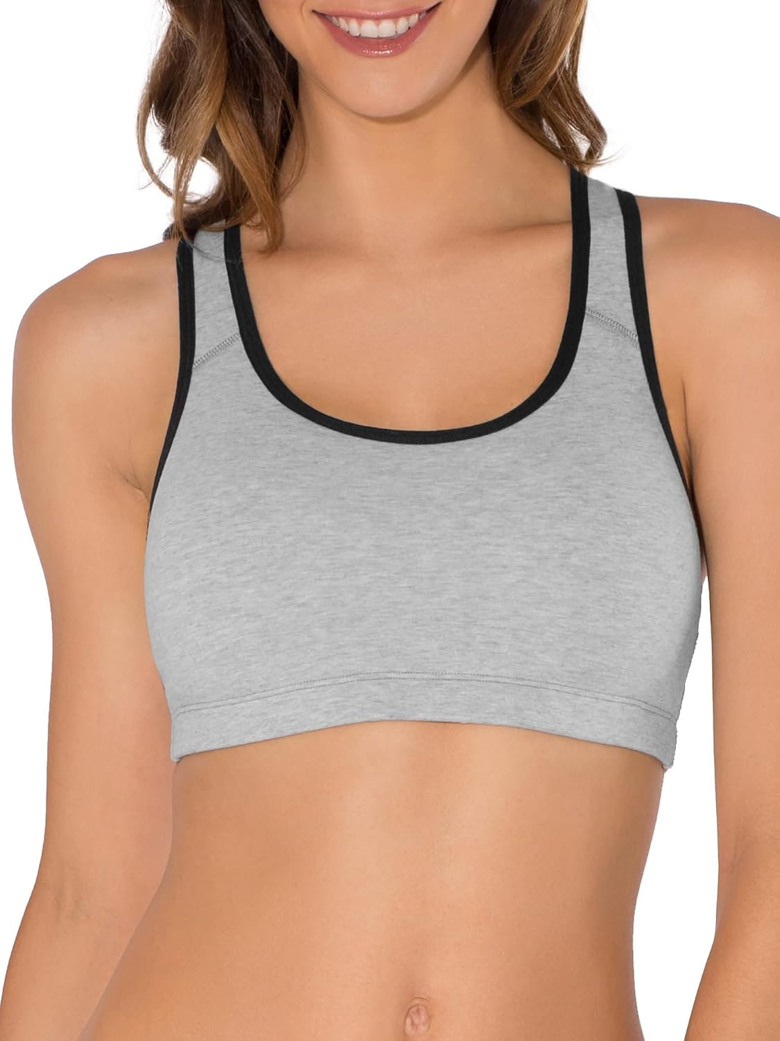 image:imageFruit of the Loom Womens Wireless Cotton Sports Bra MultipackHeather Grey W BlackWhiteBlackHeather Grey W BlackWhiteBlack
