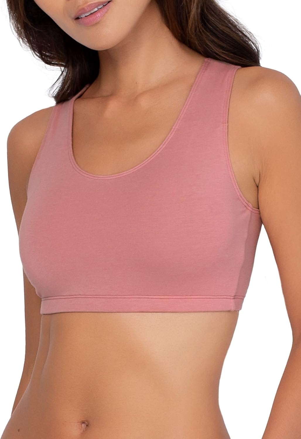 image:imageFruit of the Loom Womens Wireless Cotton Sports Bra MultipackHeather GreyDuskBlushing Rose