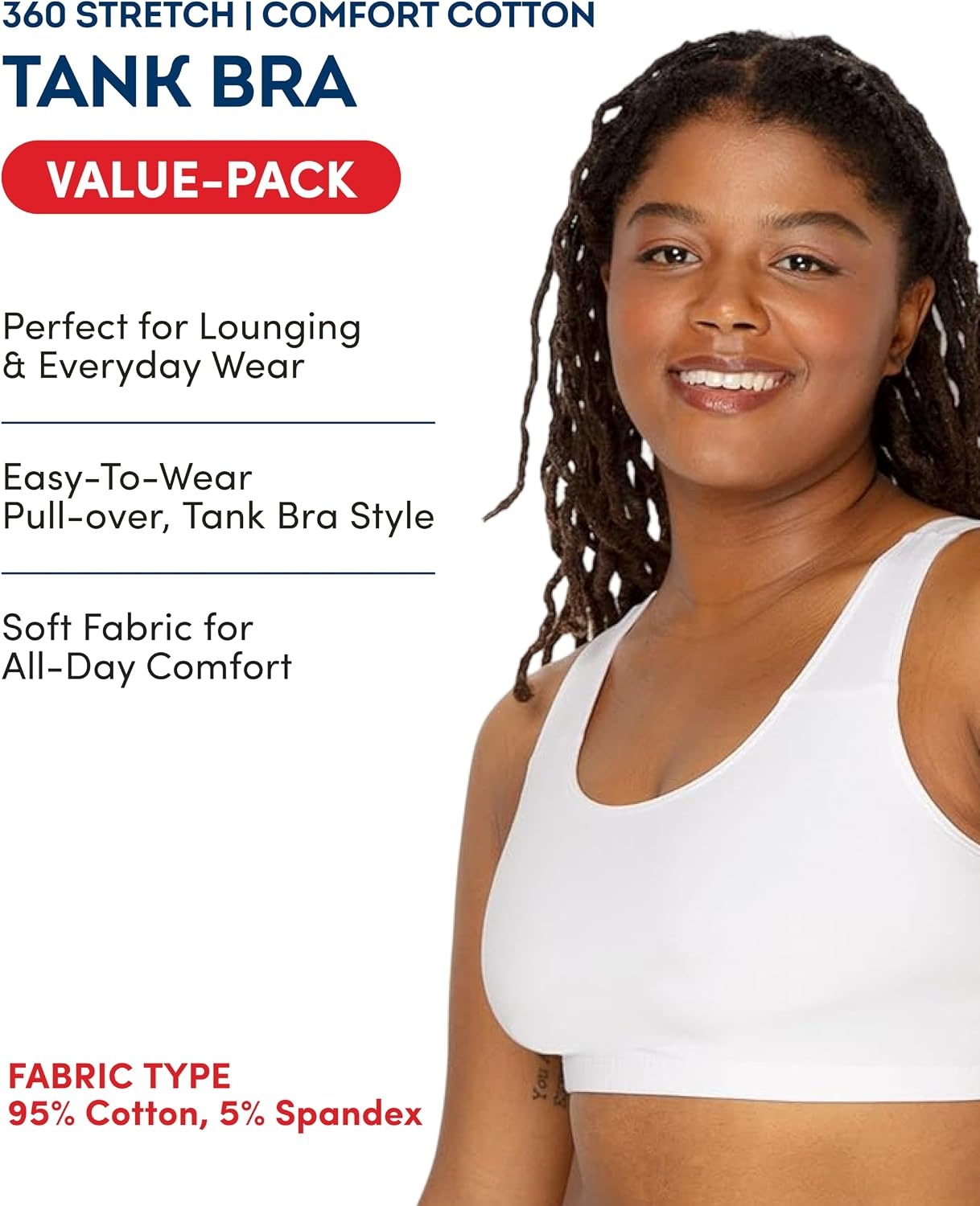 image:imageFruit of the Loom Womens Wireless Cotton Sports Bra MultipackHeather GreyWhtWhtBlue Hthr