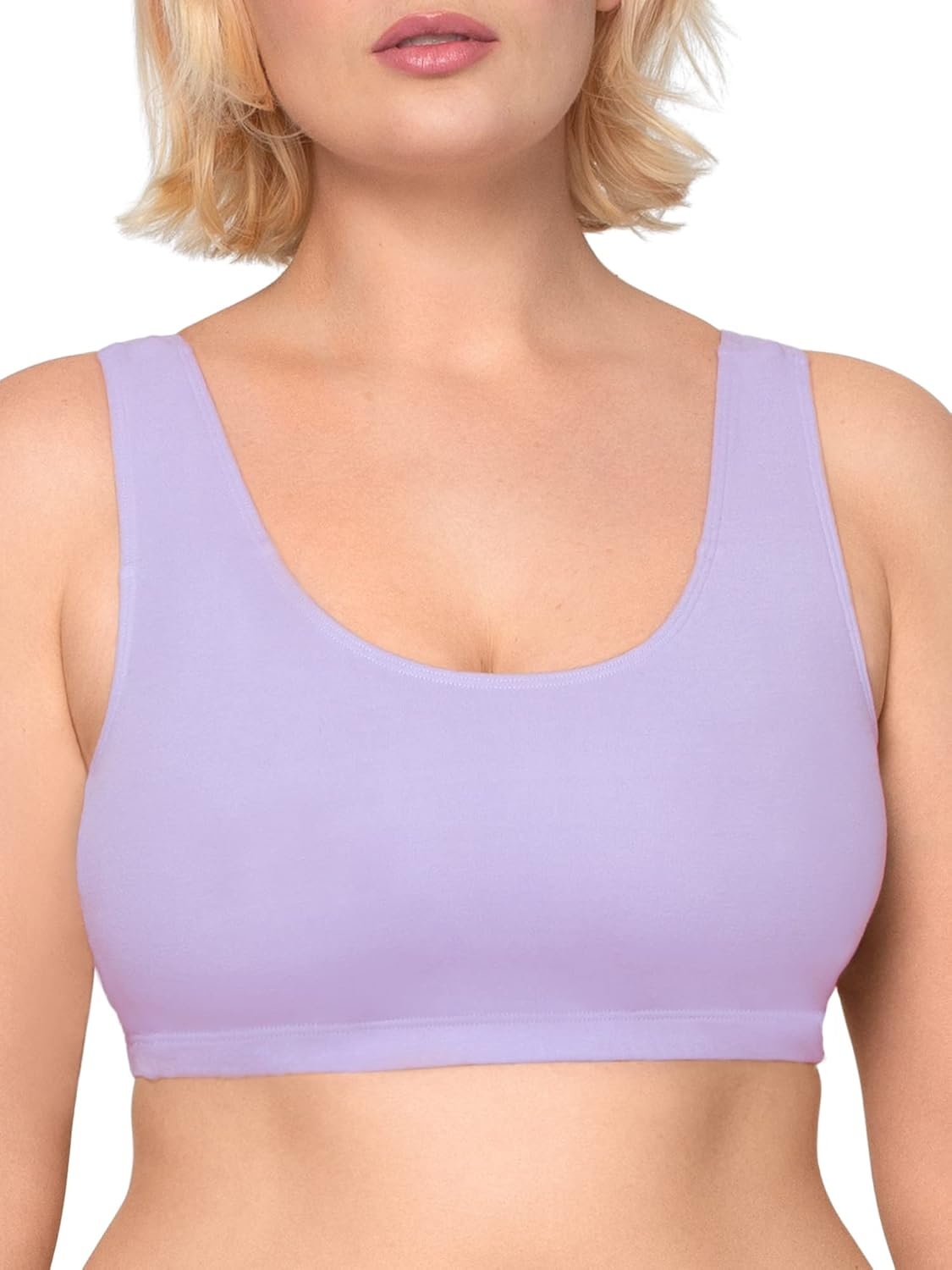 image:imageFruit of the Loom Womens Wireless Cotton Sports Bra MultipackLilac WhisperWhiteGrey Heather