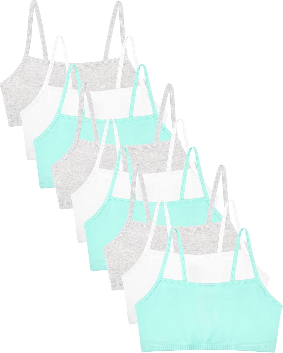 image:imageFruit of the Loom Womens Wireless Cotton Sports Bra MultipackMint ChipWhiteGrey Heather